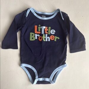 Carter's Navy & Light Blue 'Little Brother' Bodysuit 6 Months